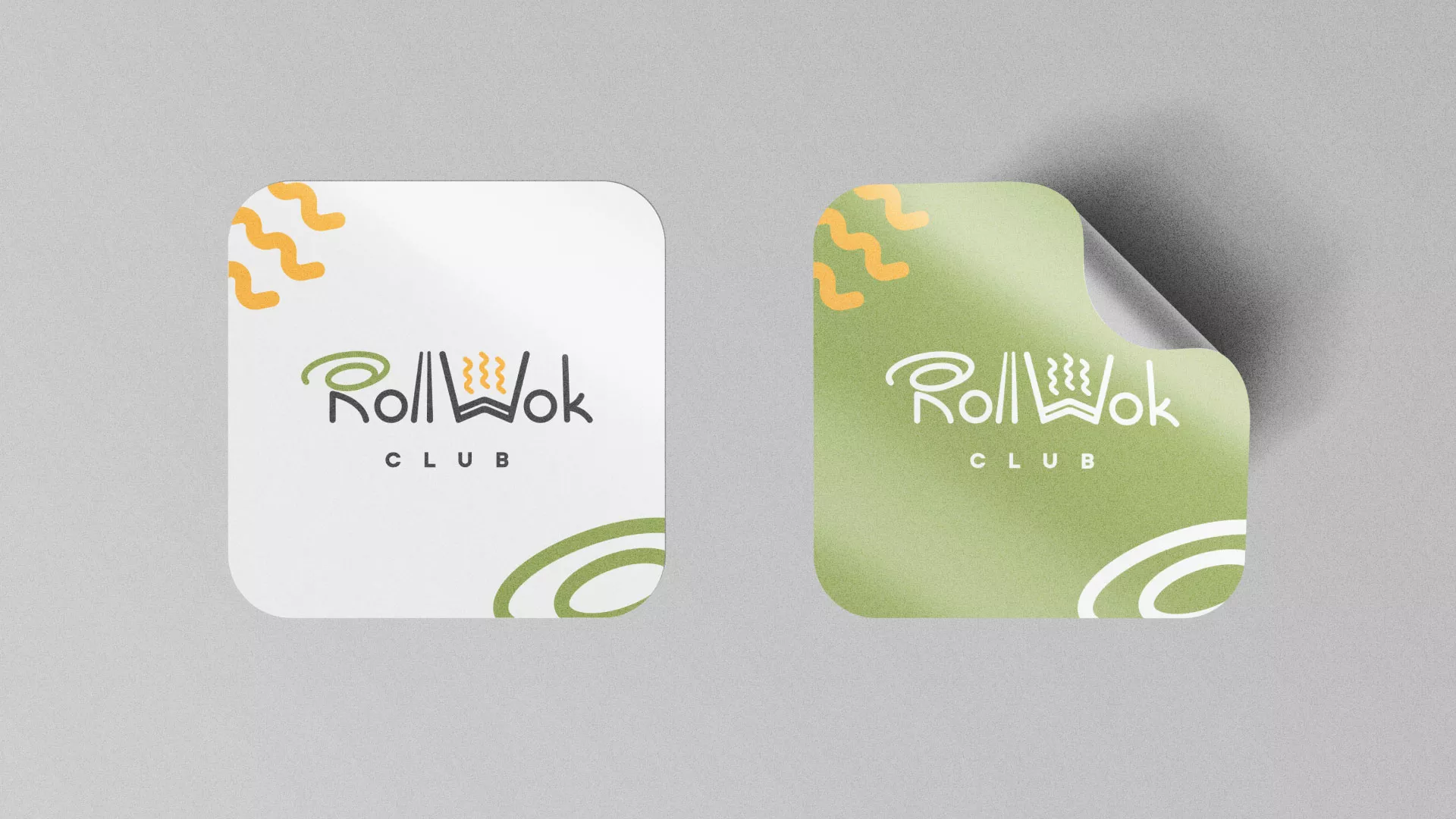 Разработка логотипа и фирменного стиля суши-бара «Roll Wok Club» в Короче