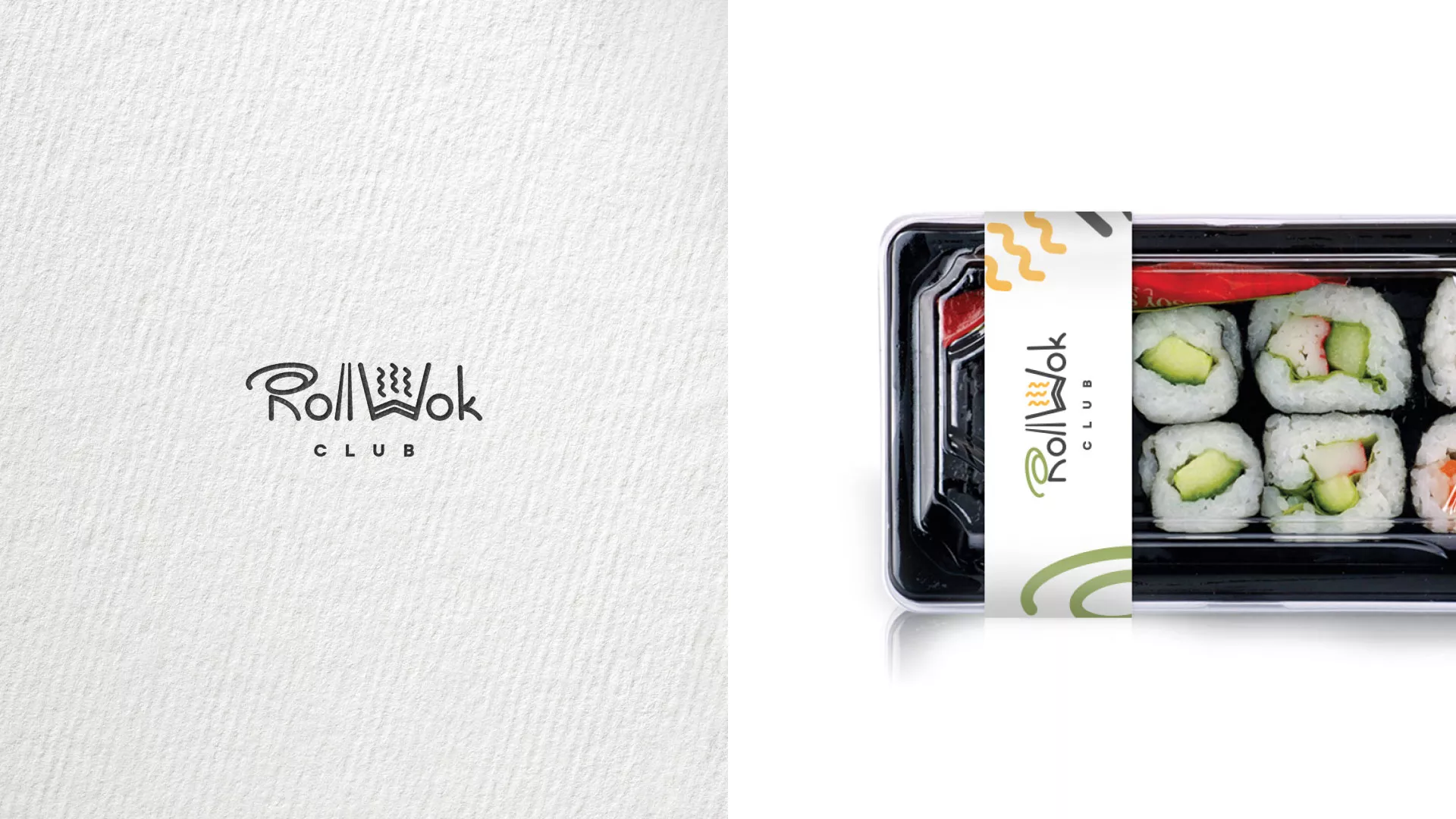 Создание дизайна упаковки суши-бара «Roll Wok Club» в Короче